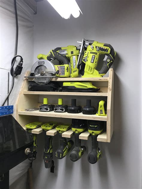 power tool shelf storage